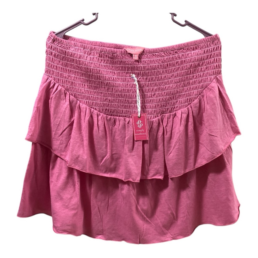 Simply Southern Bright Pink Tiered Ruffled Skirt Women’s Size XL NWT